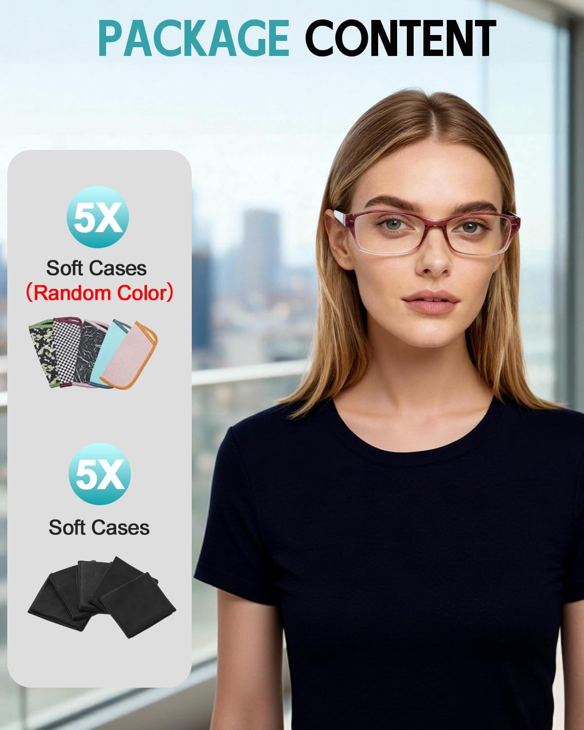 Suertree Reading Glasses for Women, 5 Pack Blue Light Blocking Computer Ladies Readers Men with Spring Hinge +0.5x - Image 6