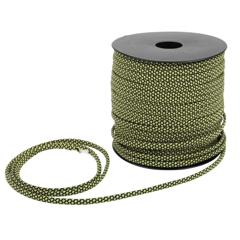 Tbest Green Black Paracord,50M 4Mm Thick 7 Paracord Tying Tent Lanyard Cam Rope Replacement For Outdoor Bracelet Weaving(Green Black)