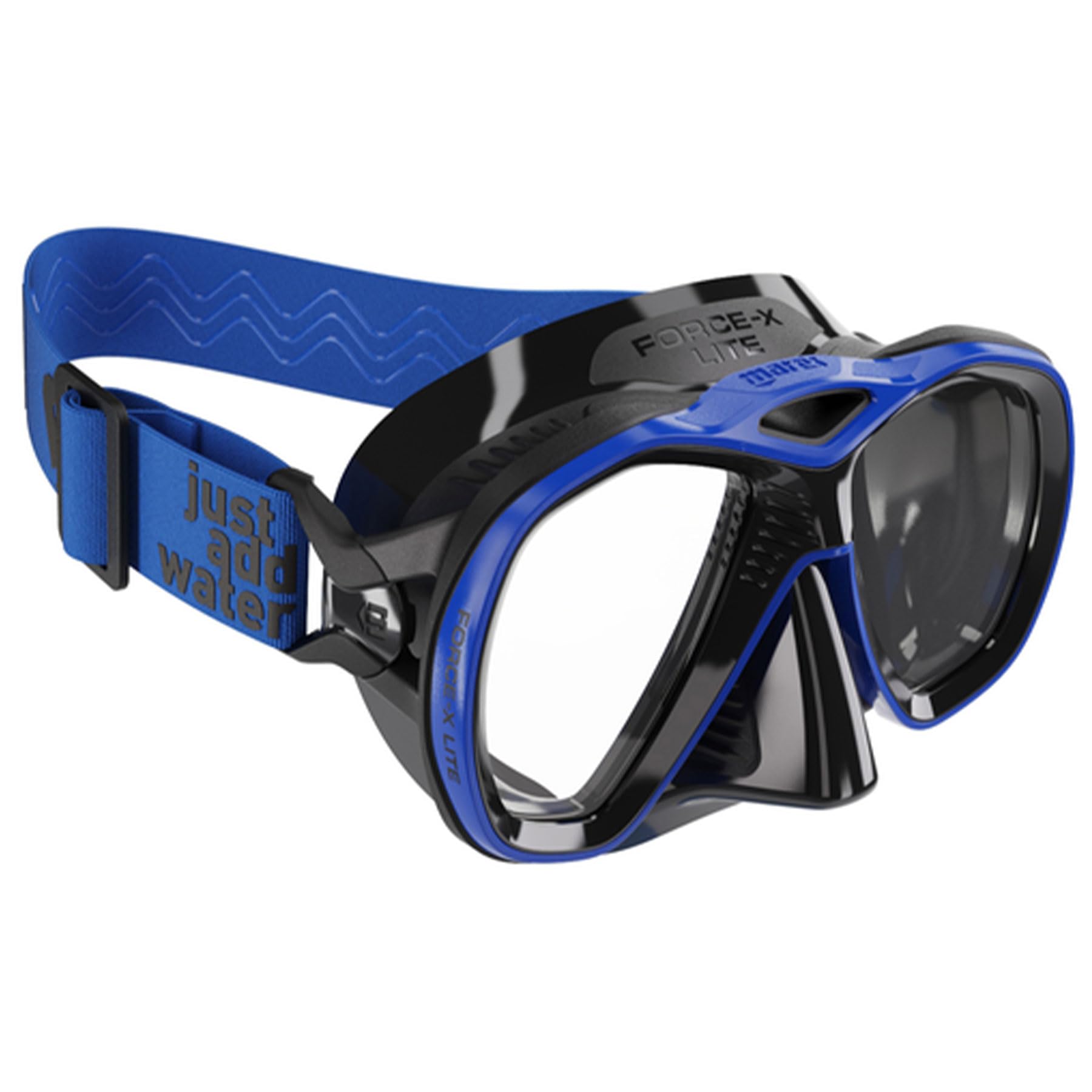 Mares Force X Lite Máscara de Submarinismo (bucear) Negro, Mono Silicona (Nero/Blu)