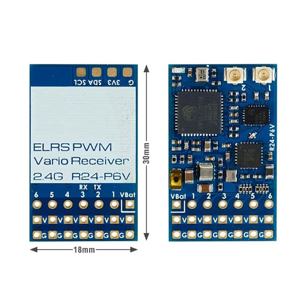 Ricevitore PWM Vario ELRS 2.4GHz ELRS-R24-P6V con Barometro per Aeromodelli RC FPV Drone Aliante