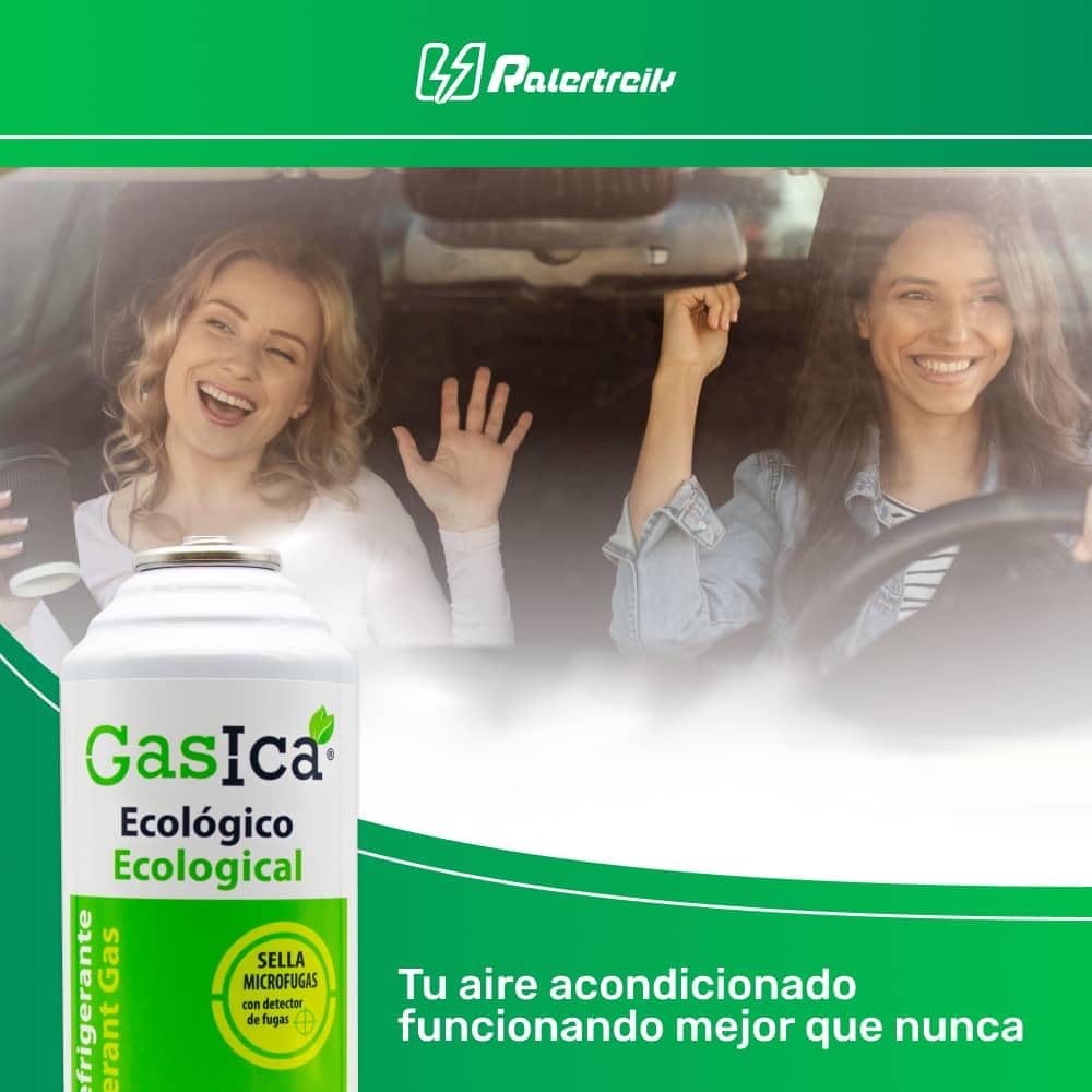 Gas refrigerante orgánico sustituto del R12 y R134A (2 botellas + manometro + llave + conector rapido)