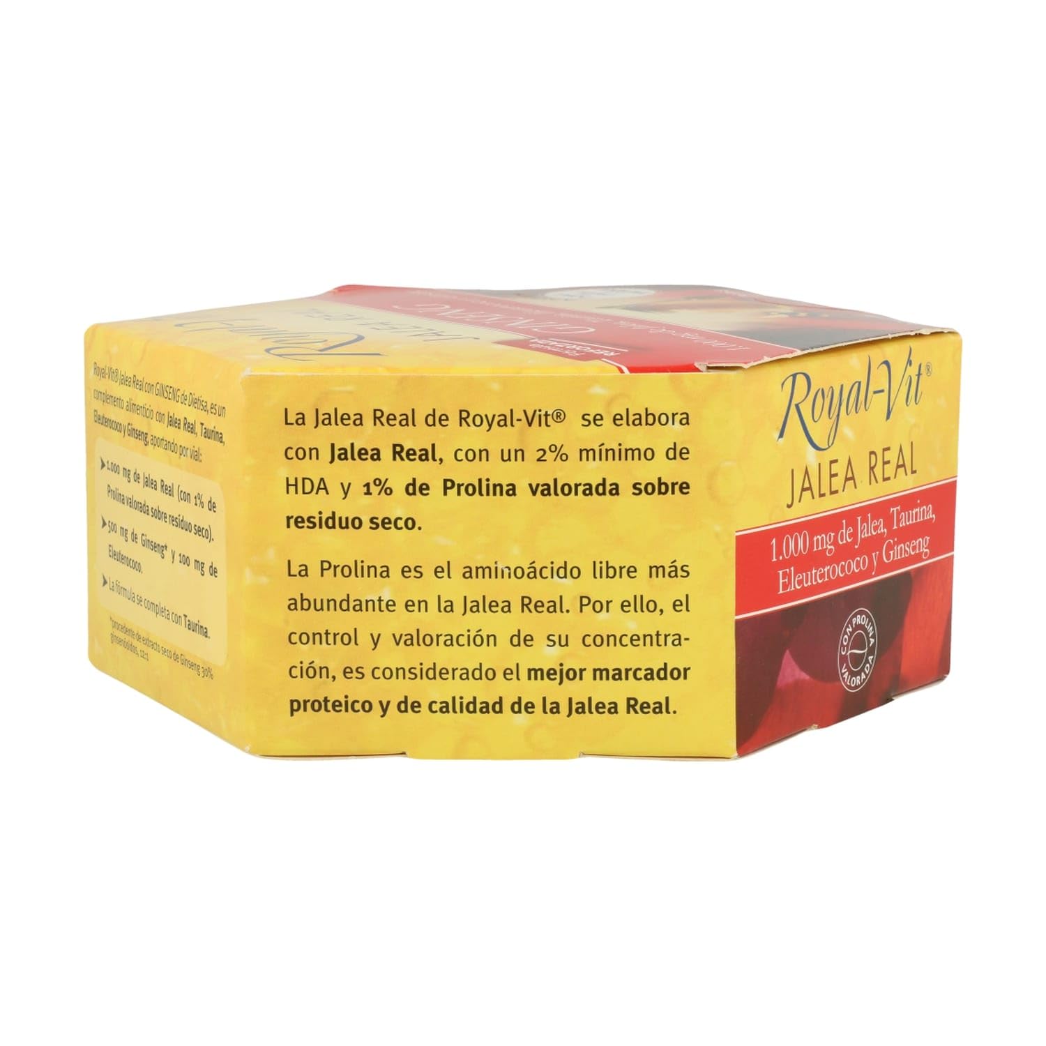 Royal-Vit Jalea Real Ginseng - Pack Ahorro 3 x 20 Viales de 10ml - Complemento Alimenticio con 1000 mg de Jalea Real, Eleutorococo y Taurina - Ayuda al Rendimiento Físico e Intelectual