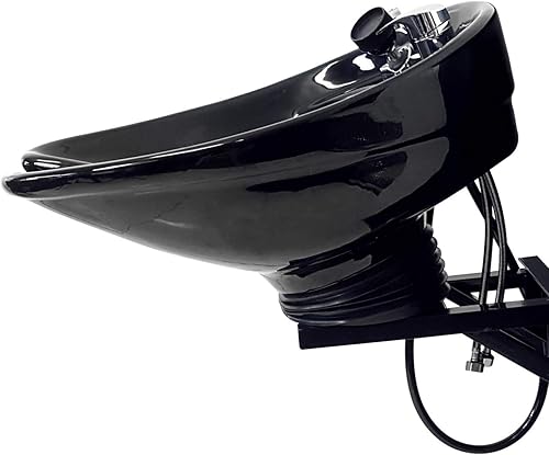 TLC-B07-WT - Cuenco de champú de cerámica totalmente inclinable y montado en la pared, fregadero de salón negro, equipo de salón de belleza para