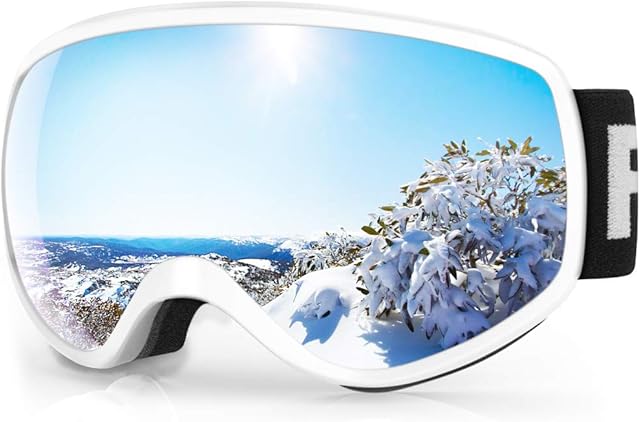findway Kids Ski Goggles - Ski Goggles Kids 3-8 Years Compatible with Helmet Kids Skiing Goggles Snow Goggles for Boys Girls 100% UV Protection Anti-fog for Ski Snowboard Other Winter Sports