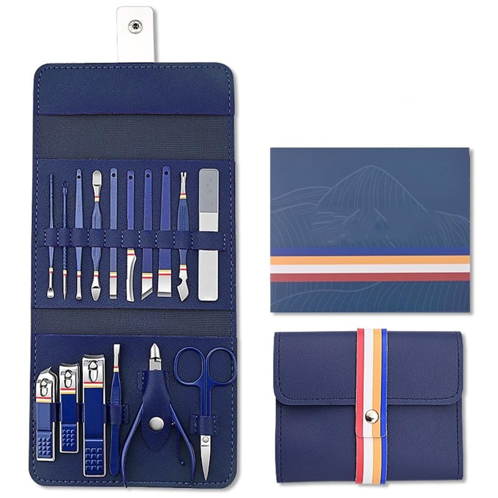 Nagelknipser-Set aus Edelstahl mit Falttasche, Maniküre-Set, Schere, Make-up-Werkzeug