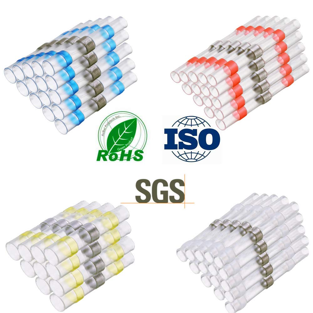 Connettore A Saldare, Connettore Per Cavo, Connettori Termoretraibile, Guaine Termorestringenti Saldare Seal, Wire Terminals, Bianca, 50 Pezzi - Foto 12