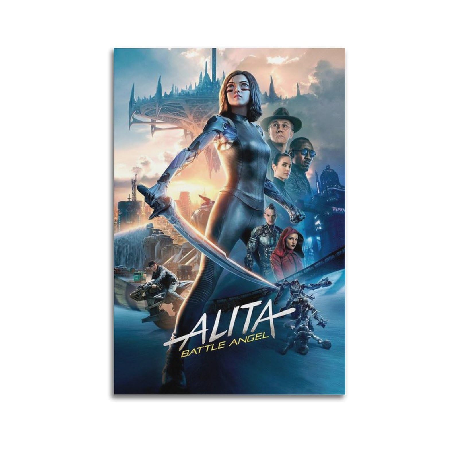 Tesuxyehh Unframe-Style Movie Poster Alita Battle Angel Poster Decorative Painting Canvas Wall Posters And Art Picture Print Modern Family Bedroom Decor Posters 12X18inch(30X45cm)