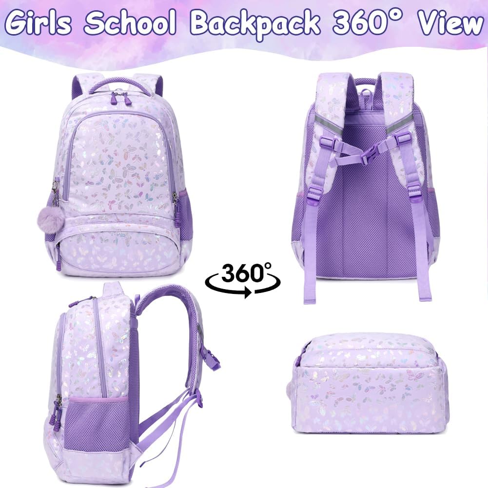 Meisohua Girls Backpack with Lunch Box 3 in 1 Set Kids Backpack for Girls Preschool Kindergarten Elementary School Backpack - Image 3