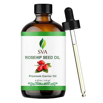 SVA Rosehip Seed Carrier Oil, Glass Bottle with Dropper, 4 Fl Oz 118 ml
