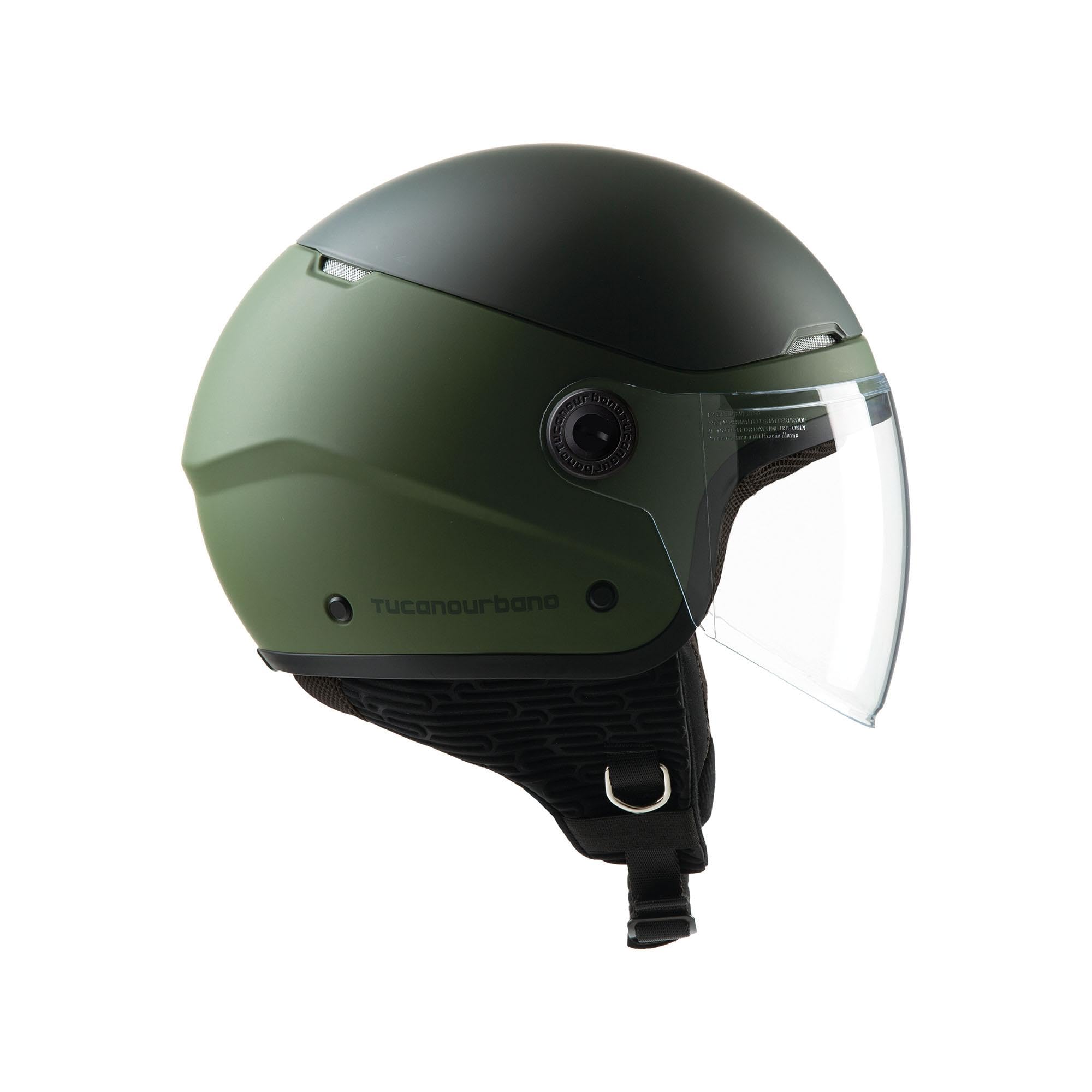 Casco Demi-Jet Tucano Urbano EL JETTIN - Verde Airborne Opaco, Omologato ECE 22.05 - Foto 8