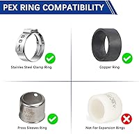 Vista 5 de Válvulas de bola PEX de 1/2 pulgada, 12 piezas de latón PEX válvula de bola de cierre de puerto completo, válvulas Pex de latón para agua caliente