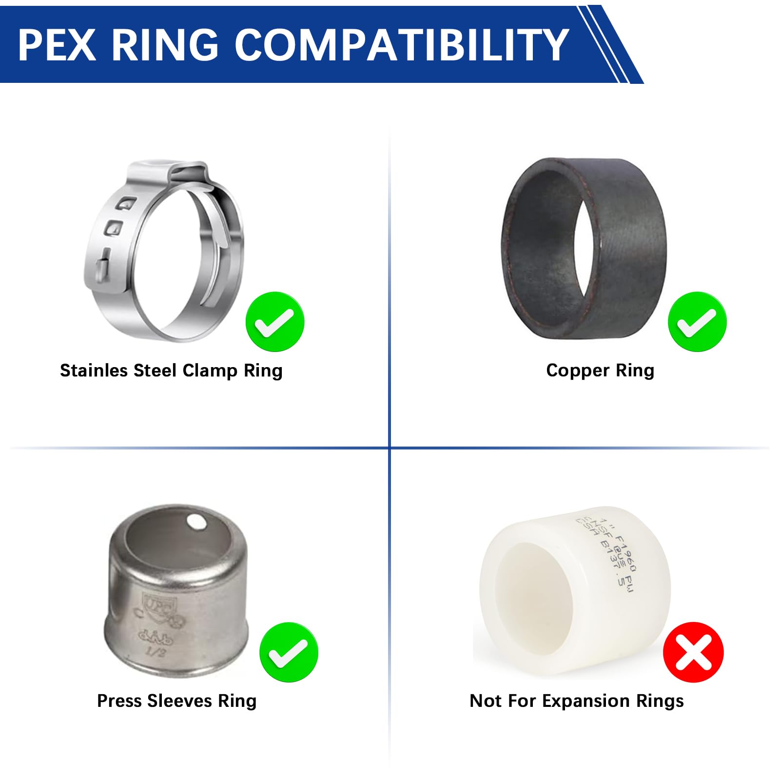 Válvulas de bola PEX de 1/2 pulgada, 12 válvulas de bola de cierre de puerto completo de latón PEX, válvulas Pex de un cuarto de vuelta para agua caliente y fría