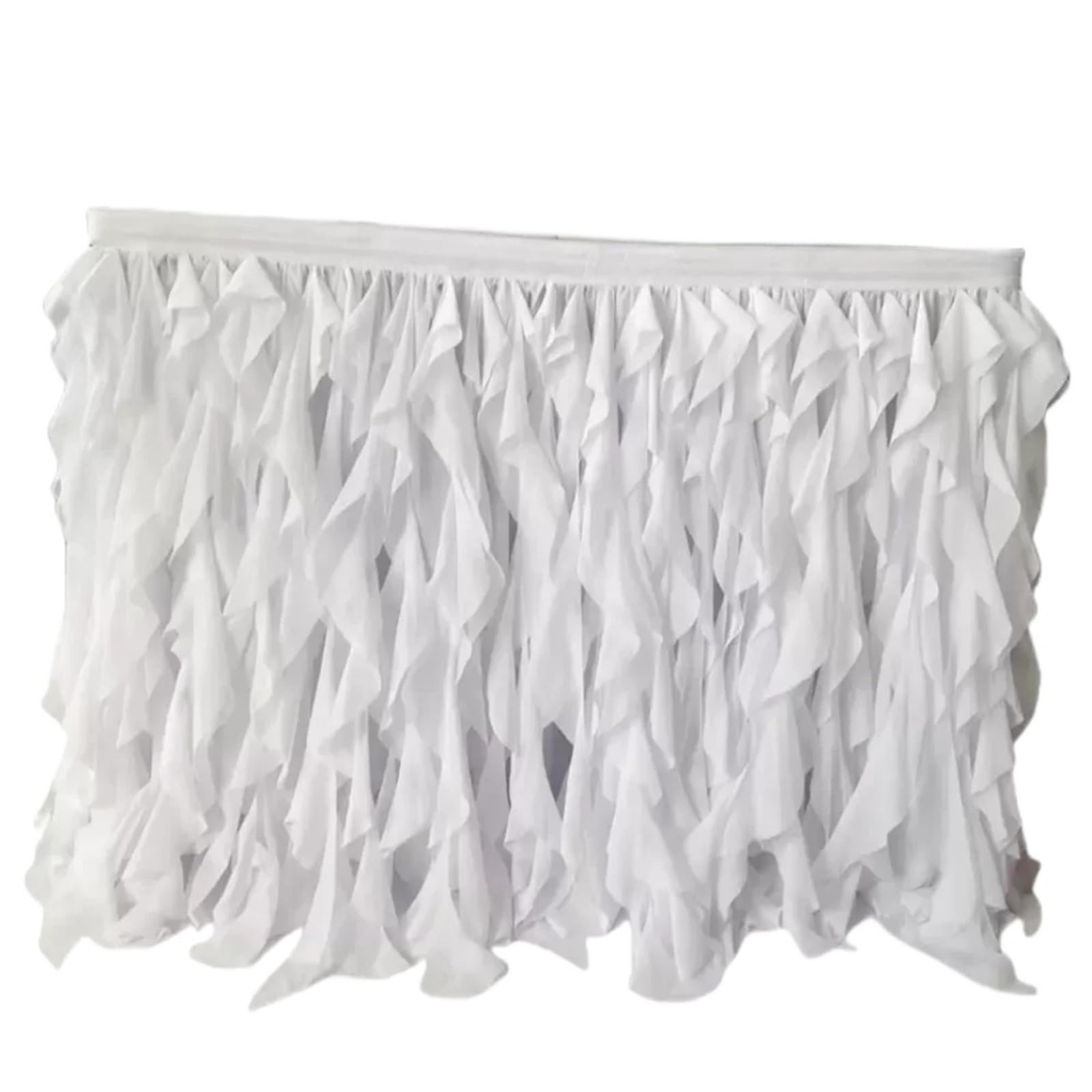 Faldón de Mesa Falda de mesa fruncida blanca