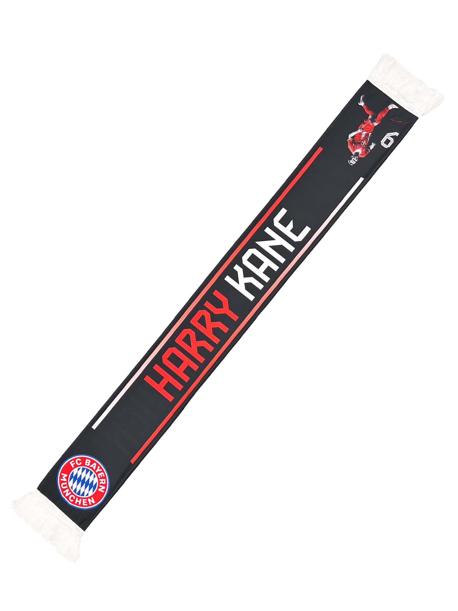 FC Bayern München Harry Kane Scarf, Fan Scarf, Stadium Scarf, Black