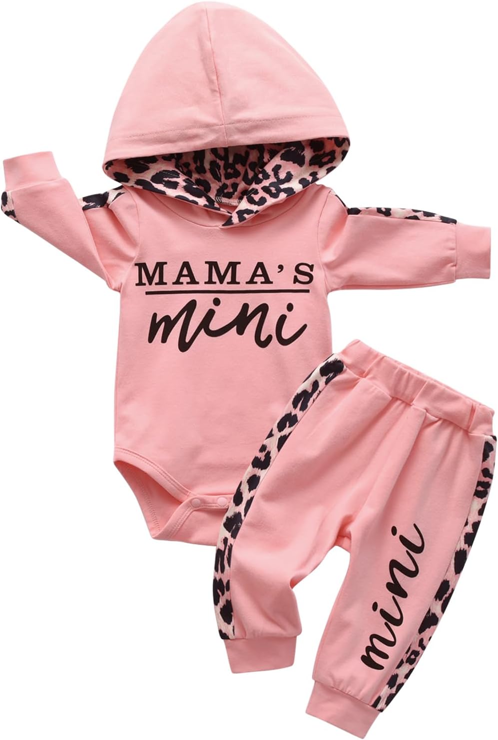 Infant Baby Girls Hoodies Long Sleeve Letter Print Pullover Sports Romper Pants Outfits Set