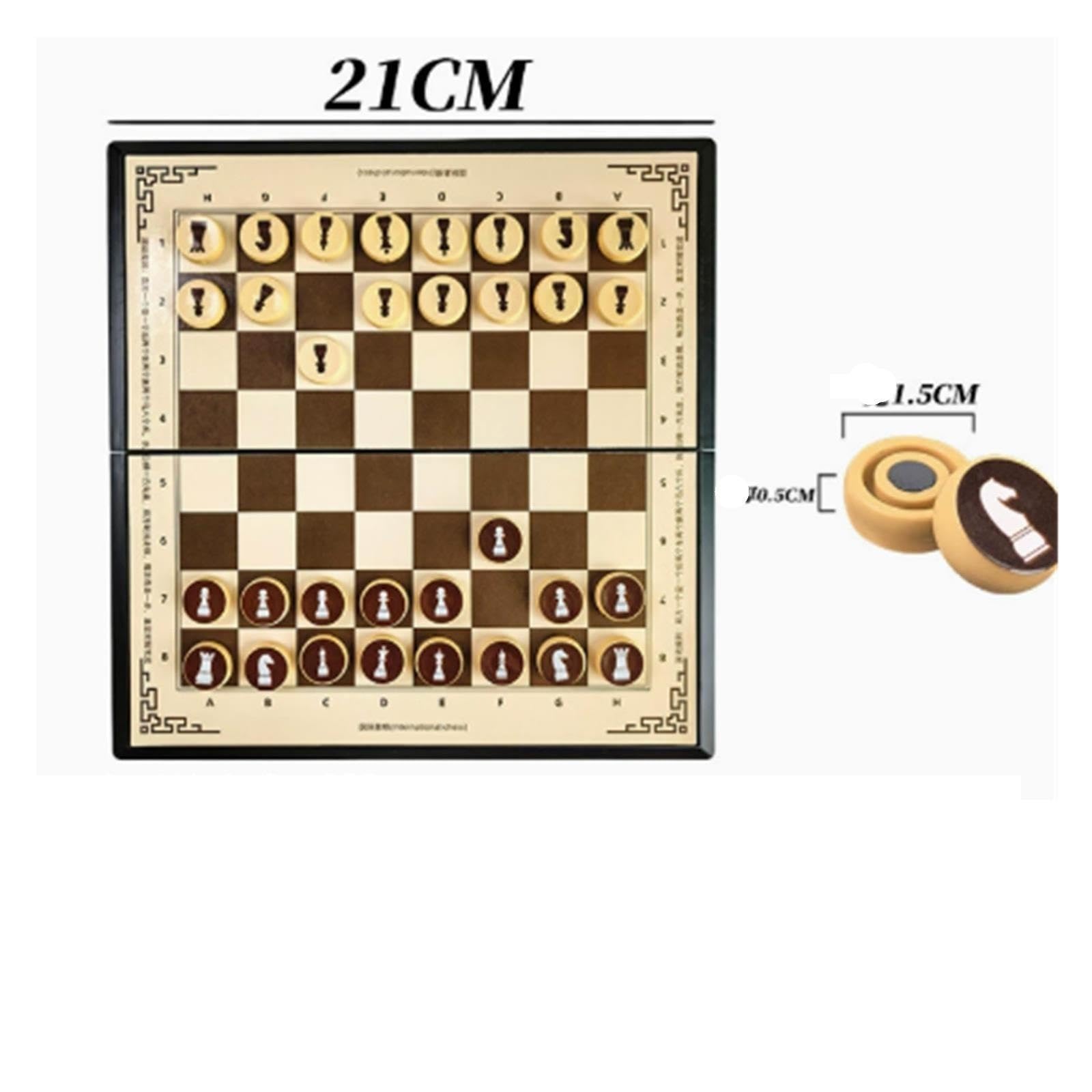 Kit d'échecs magnétique Pliable Compact, Aimant imprimé échecs
