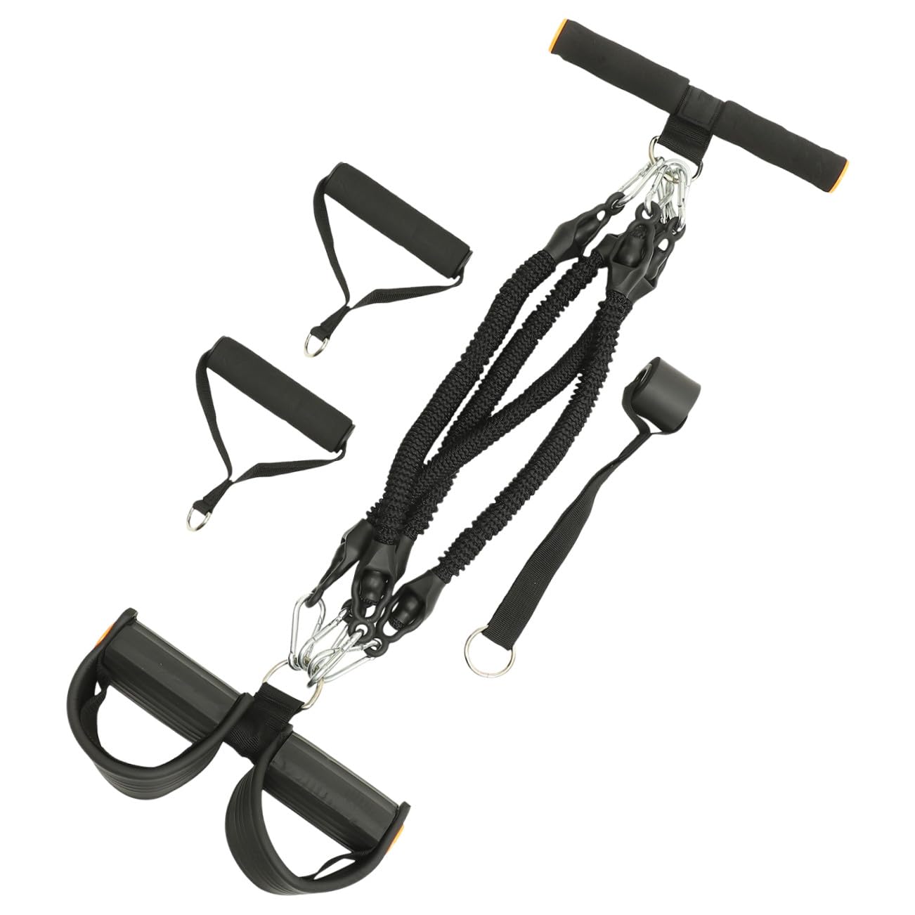 Corda Elastica Fitness Pedale Nero in Pte e Schiuma per Allenamento Muscolare e Resistenza per Bicipiti e Spalle in Casa