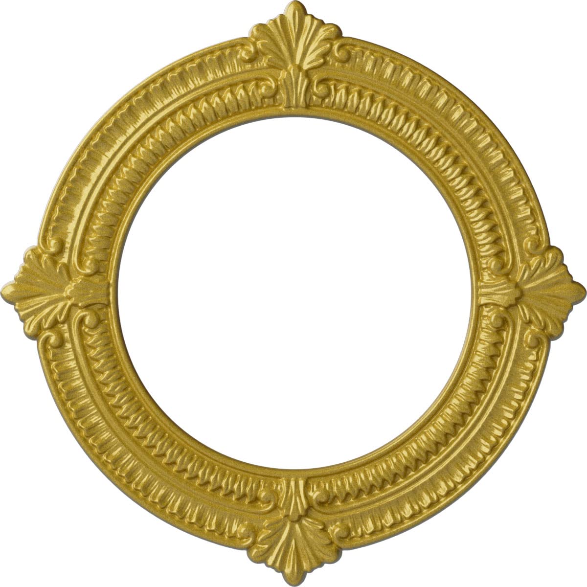 Ekena Millwork CM13BNRGS 13 1/8"OD x 8"ID x 5/8"P Benson Ceiling Medallion Fits Canopies Up to 8", Rich Gold