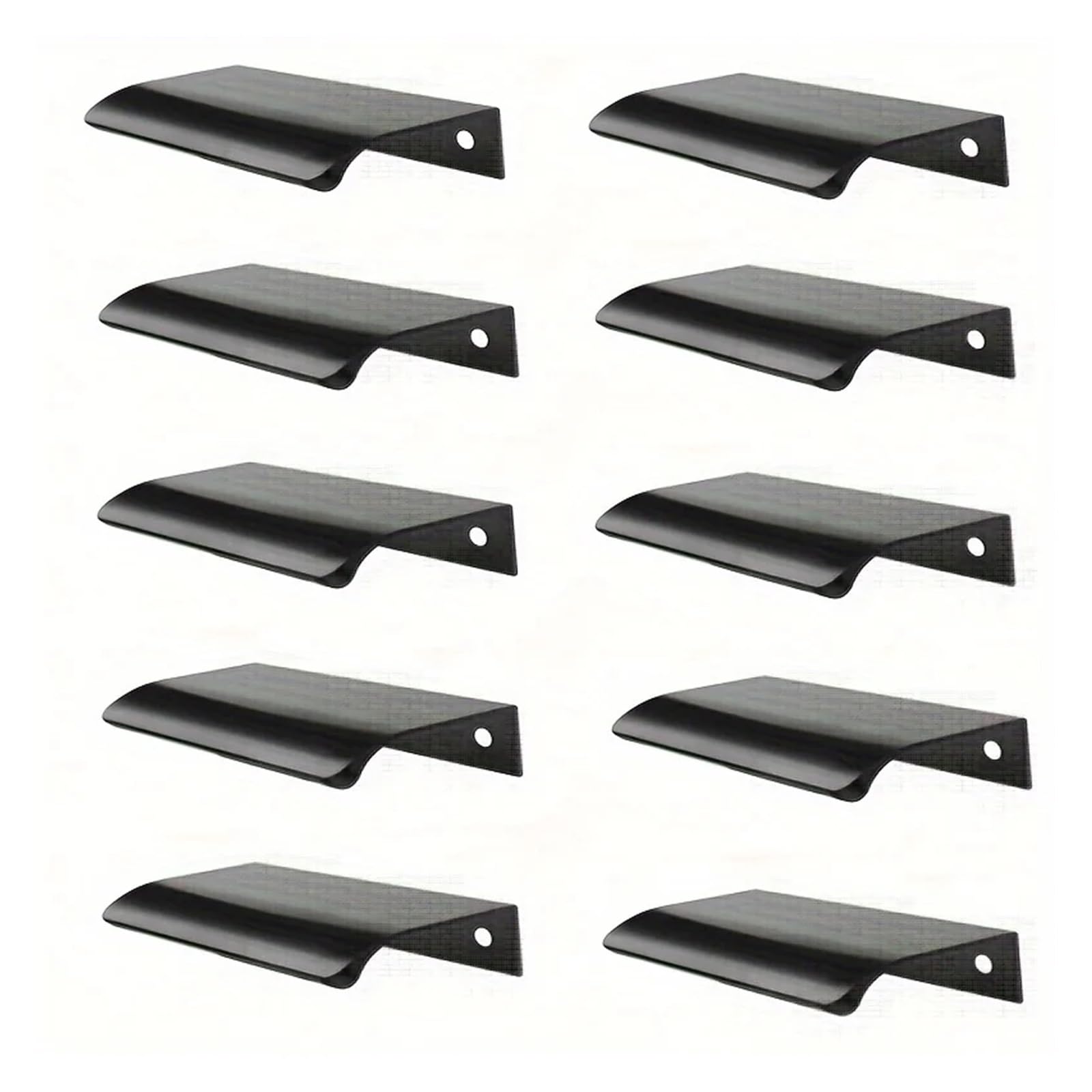Maryear Handle 20pcs Hidden Handles for Furniture Kitchen Cabinet Minimalist Wardrobe Cupboard Drawer Knobs Aluminum Alloy(Black 10pcs)