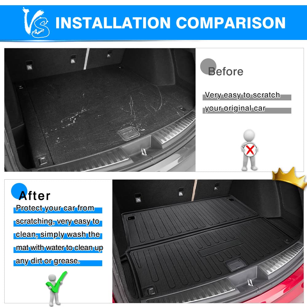 Car Floor Mats All Weather Premium Trunk Cargo Liner Mat - Gray - Foto 9