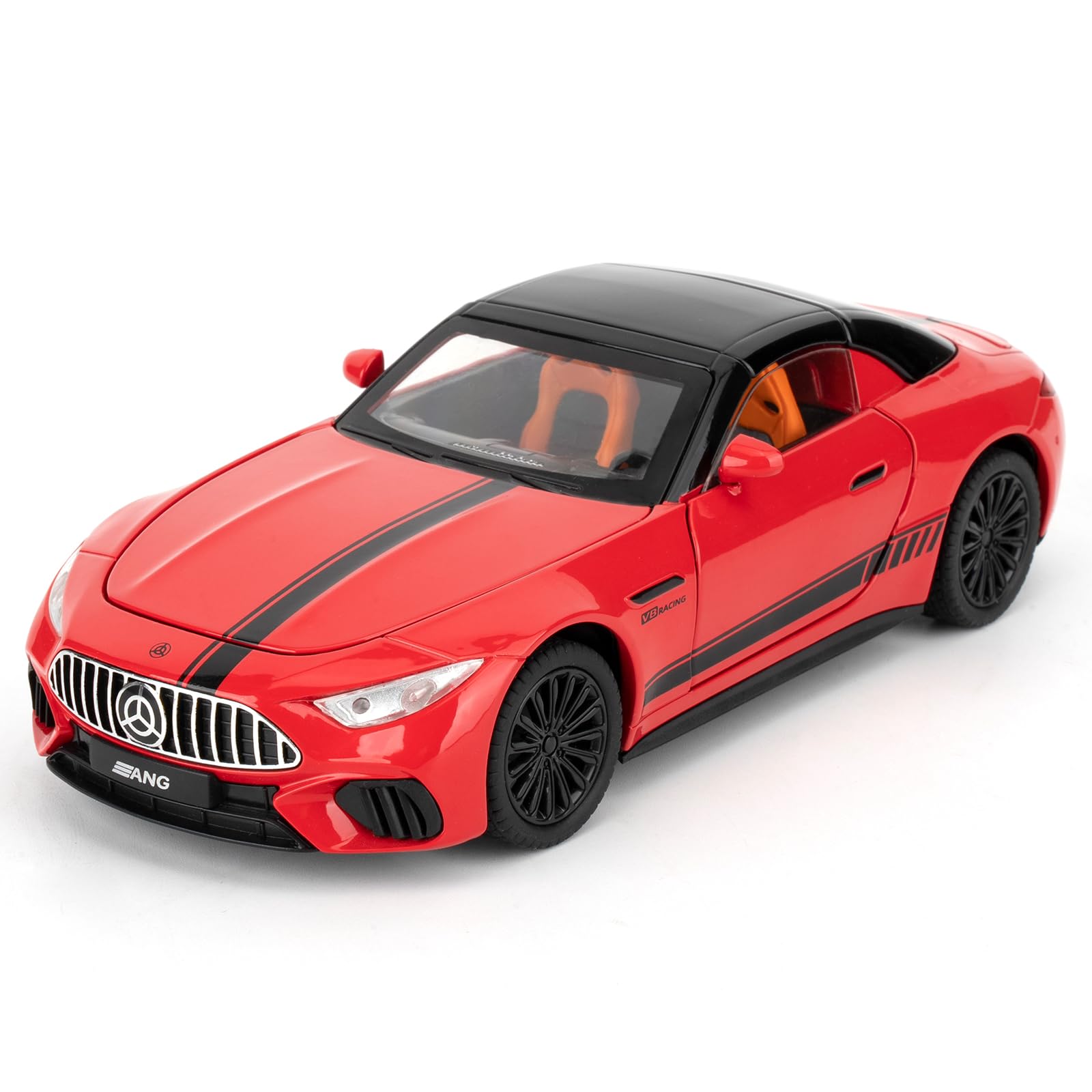 imtfzct Mercedes-Benz SL63 Toy car, 1:22 scale Model Car, Toy Car with Sound, Light and Pullback Function, Opening Door