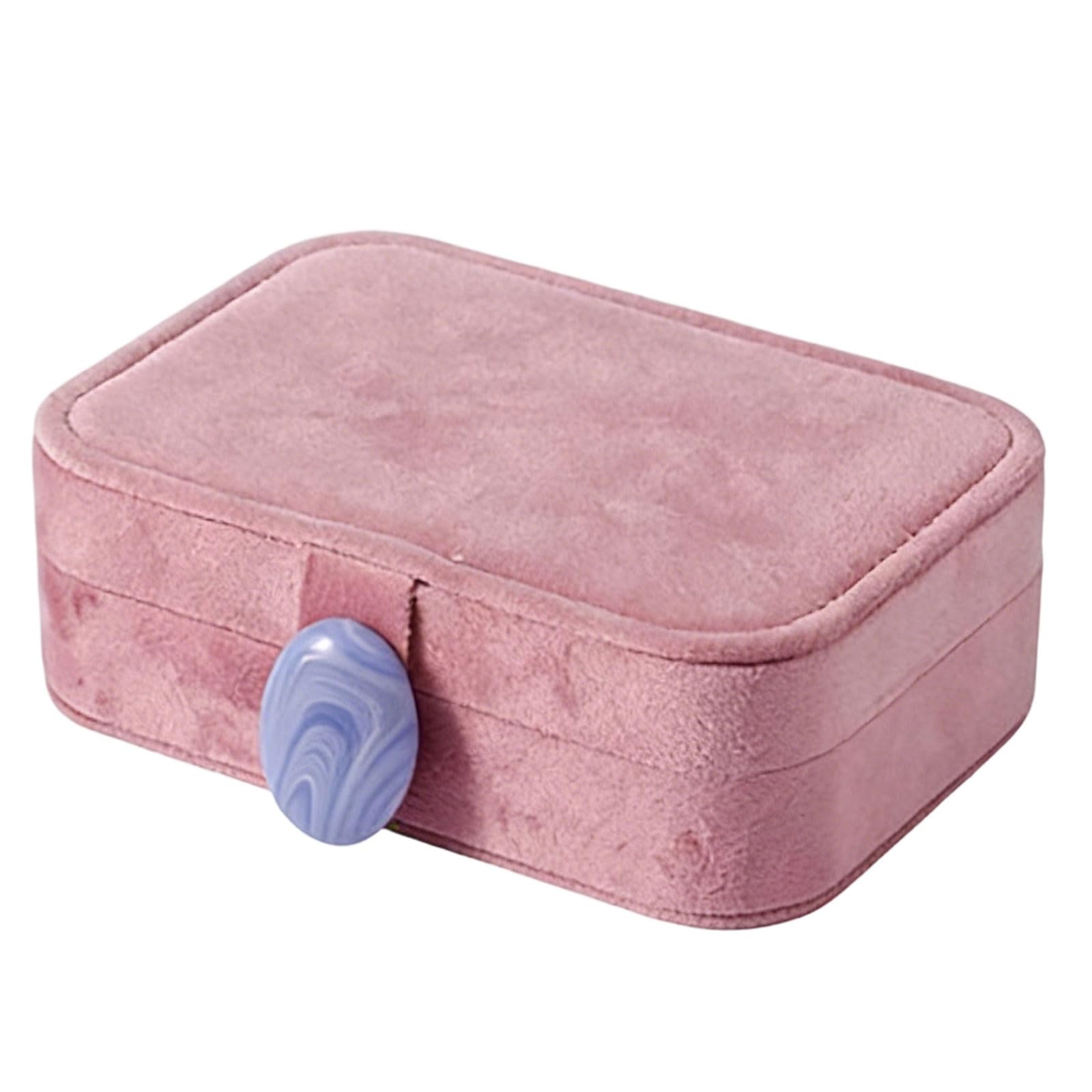 uikios Stylish Velvets Jewelry Storage Box with Multiple Compartments Jewelry Displaying Organizers for Travel and Daily Use Small Storage Box