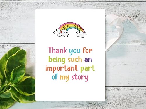 Miniatura 4 de Comting Tarjeta de agradecimiento para maestro, tarjeta de felicitación de agradecimiento para asistente de enseñanza de arcoíris, gracias por ser