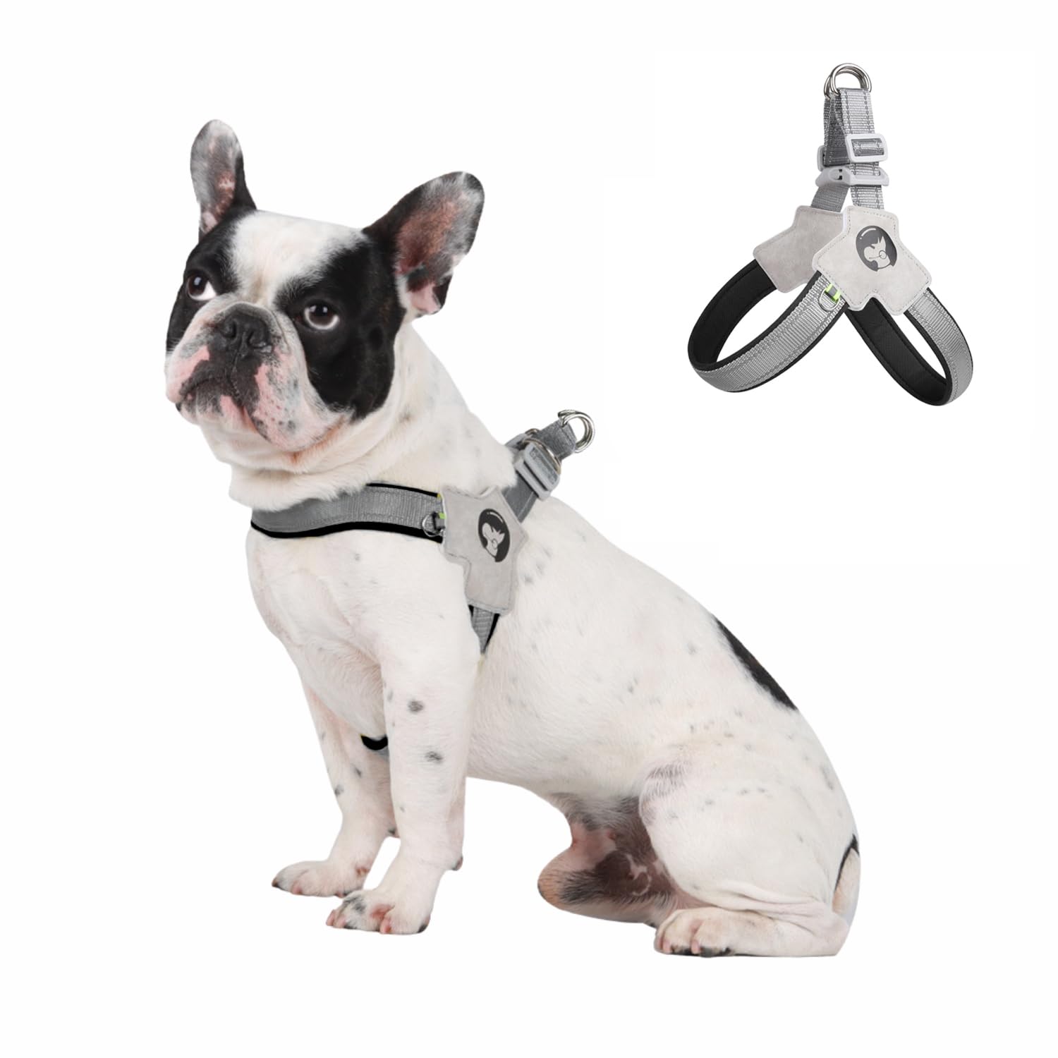 No Pull Dog Harness,Step in Dog Harness Vest with Reflective Stripe,Breathable Mesh Padded Pet Y-Harness for Small Medium Dogs_M(Black)