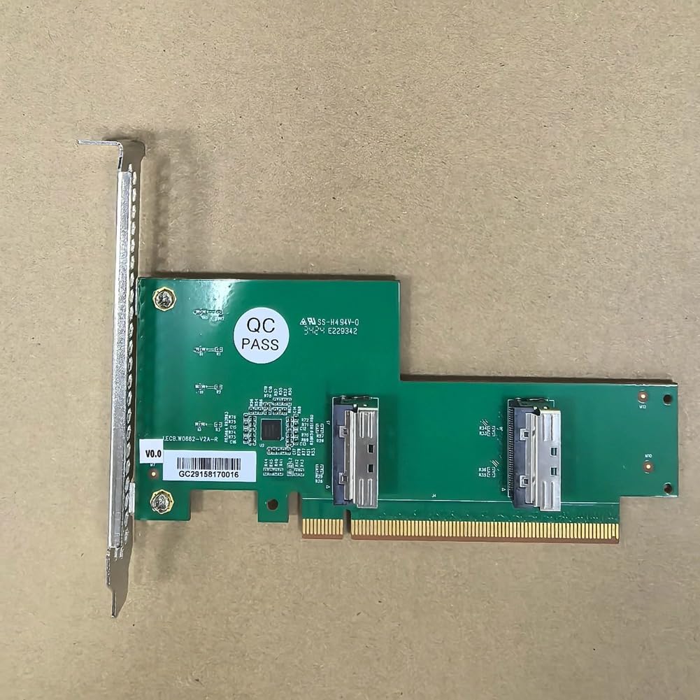 Adattatore di Espansione per Connessione PCIe 5.0 X16 A MCIO Split Card per EGPU per Scheda Grafica Discreta EGPU con Backplane Dual MCIO