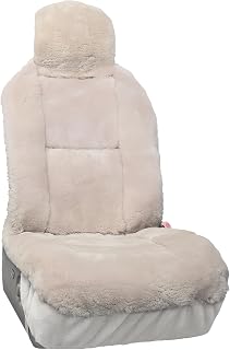 Aegis Cover 2025 Upgraded Sheepskin Car Seat Cover, Front Seat Wrap, Australian Merino Wool, Easy-Install Universal Fit for Summer & Winter, SUV Truck Sedan Most Vehicles (FS-Sand)