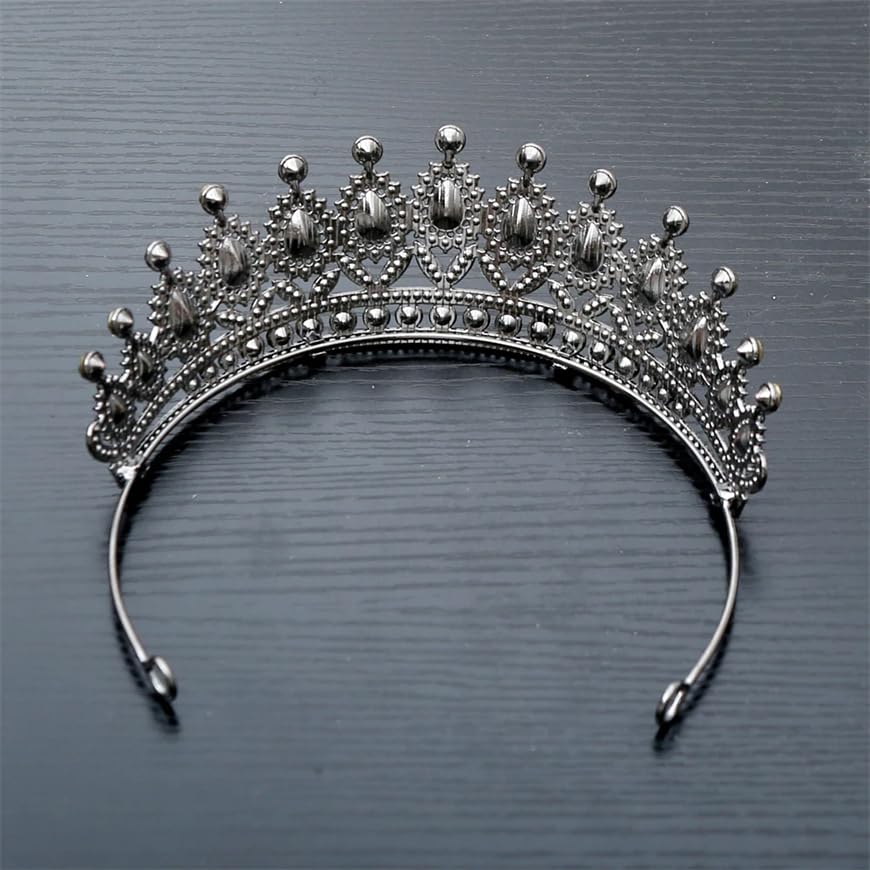 Dninmim Tiara da donna vintage con strass, tiara per balli studenteschi, accessori per capelli da sposa