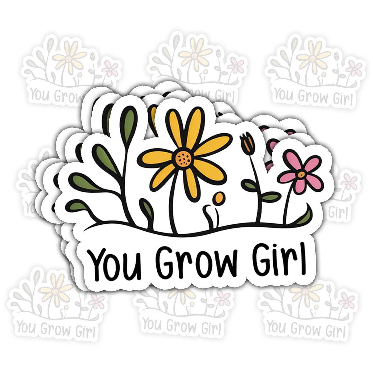 3 calcomanías You Grow Girl el regalo de amor propio para amigas