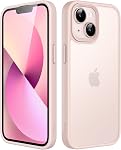 JETech Matte Case pour iPhone 13 Protection contre les chutes militaires de 6,1 pouces, couverture de téléphone arrière translucide, anti-empreintes digitales (noir)