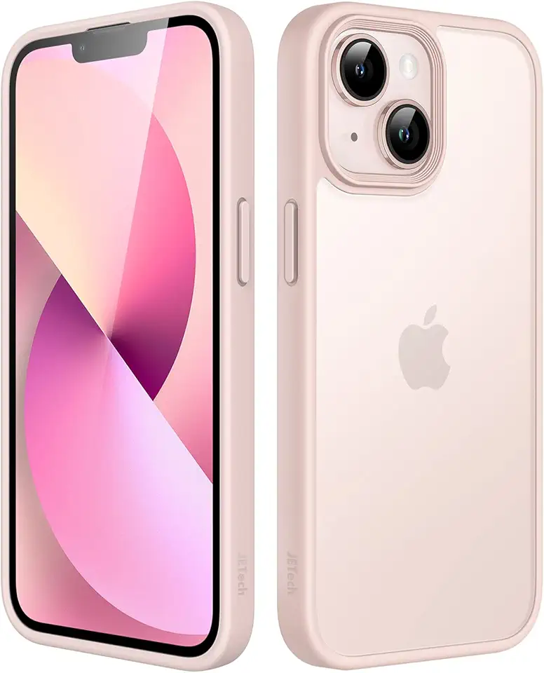 JETech Capa Fosca para iPhone 13 6,1 Polegadas, Case Proteção Contra Quedas de Grau Militar à Prova de Choque, Capinha Traseira Translúcida Fosca para Telefone, Anti-Impressão Digital (Giz Rosa)