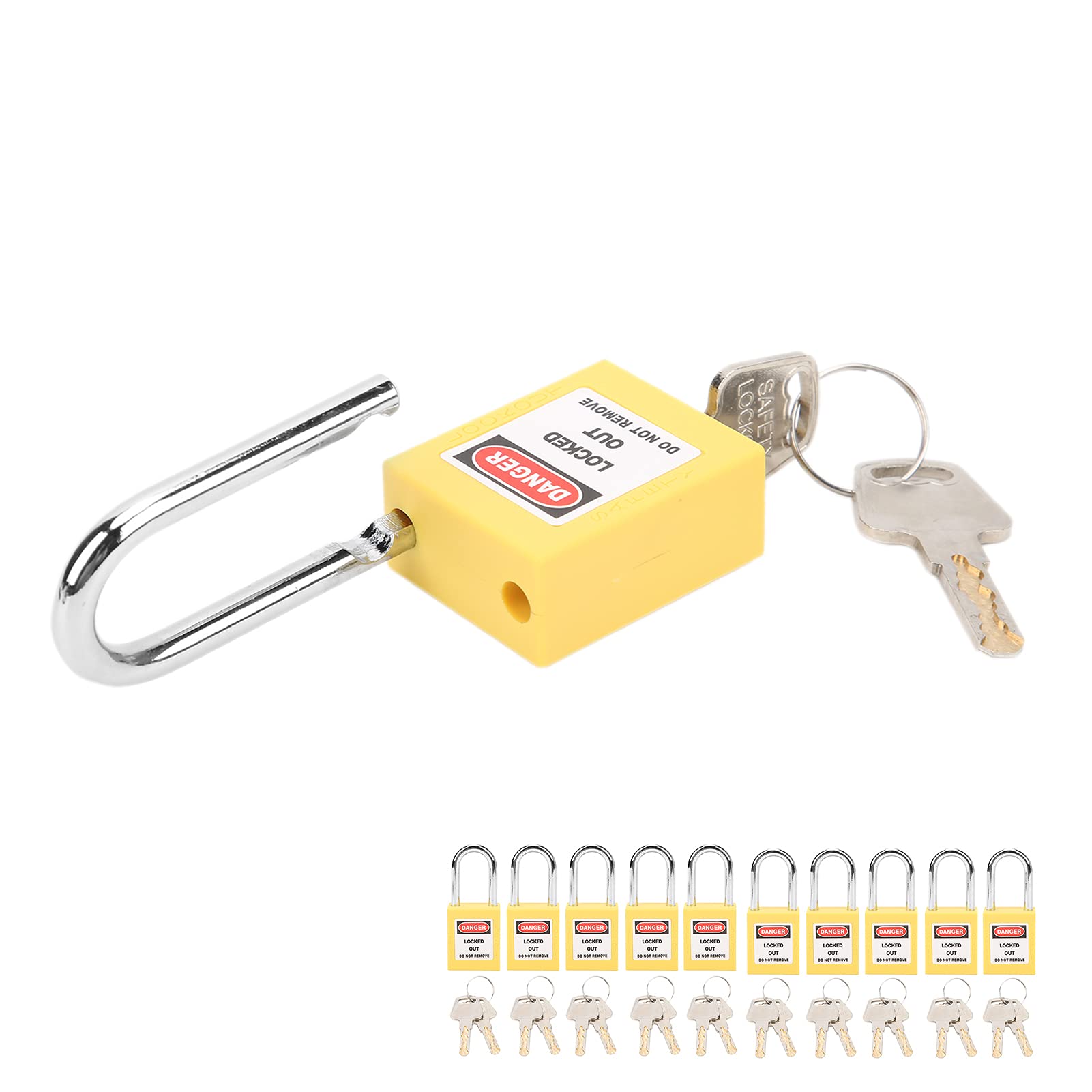 Tbest Lockout Lock with Safety Features, 38mm Steel Beam (YELLOW)