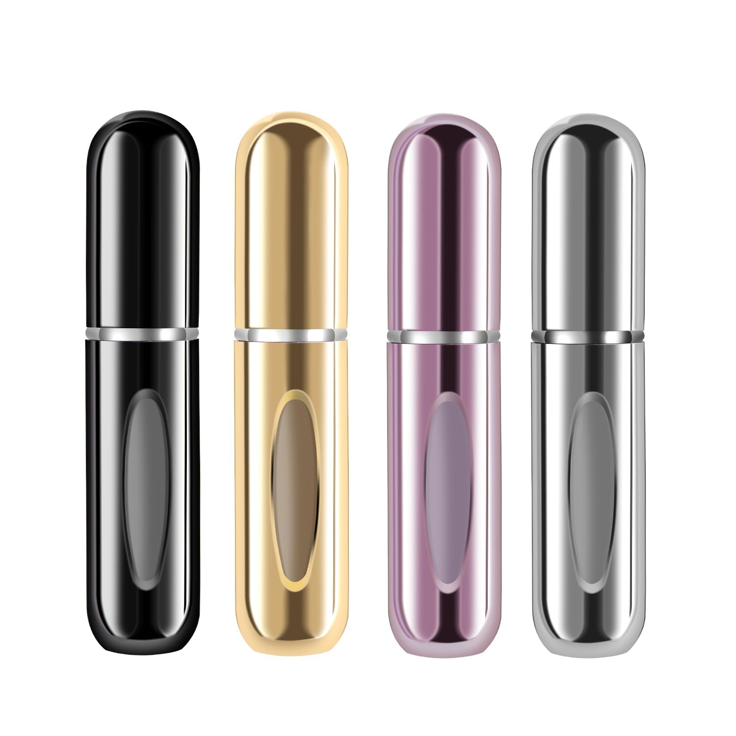 BESTAQUA Portable Mini Refillable Perfume Atomizer Bottle, Refillable Perfume Spray, Scent Pump Case, Travel 4 Pcs Pack of 5ml