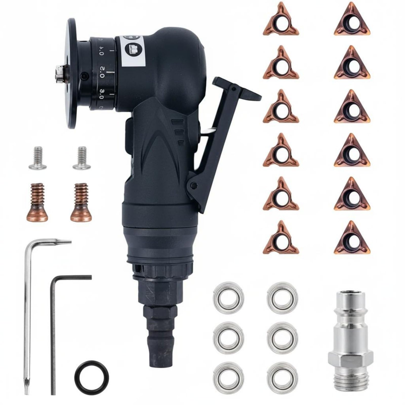 Simple Operation Handheld Pneumatic Chamfering Tool Compact Body 45 Degree Pneumatic Beveller Strong Power Mini Air Chamfering Machine High Precision for Metalworkers, Carpenters,-image-7