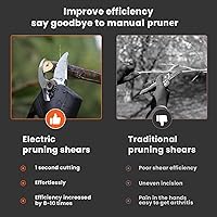 Vista 4 de Anbull Tijeras de podar eléctricas, tijeras de podar eléctricas profesionales inalámbricas con 2 piezas de reserva recargable de litio de 2 Ah
