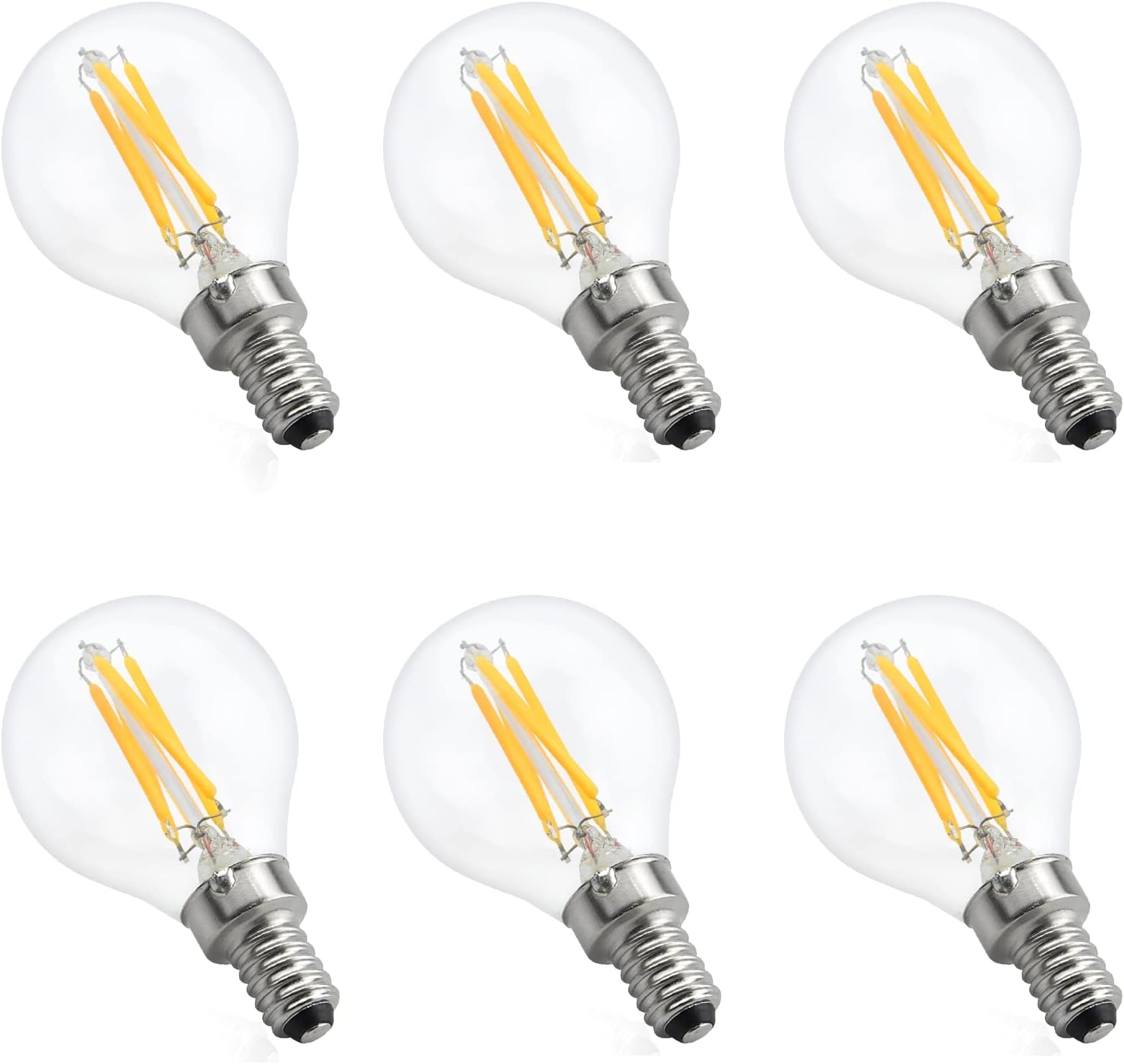 DoRight G16.5 Led Bulb Dimmable G16 1/2 E12 led Bulb 40w Candelabra Led Edison Bulb 2700K 400LM AC120v 4W Led Globe Light Bulbs for Chandelier,Vanity and Ceiling Fan Light Bulbs 6Pack