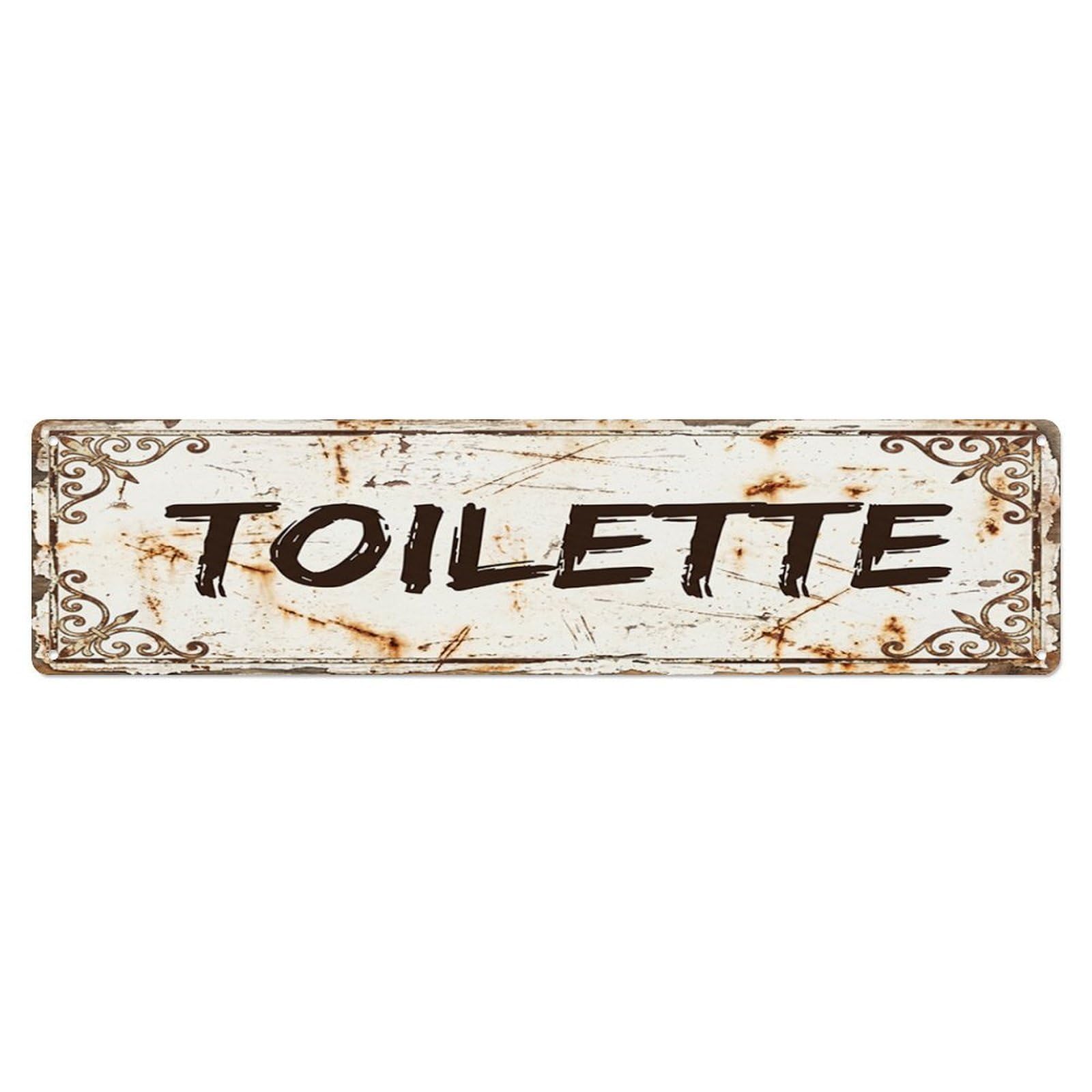Shabby Rustic Loft Toilet Toilet(WC) Door Metal Tin Skinny Sign Plaque Wall Decor for Cafe, Club Bar, Office, Home Garden Metal Poster 4x16Inch