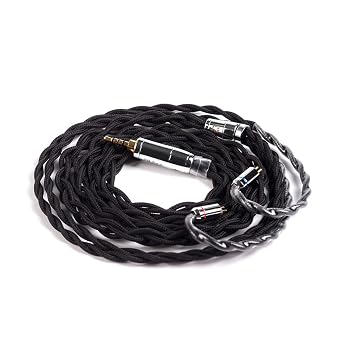 4 Core 2PIN Earphone Cable-KBEAR [Smooth] Upgrade Cable, 5N UPOCC Singel Crystal Copper Cable, IEM Detachable Cable with2.5mm Plug, Suit for AS06 AS10 ZS10 I3Pro Starsea Aurora 2PIN, 2.5Black