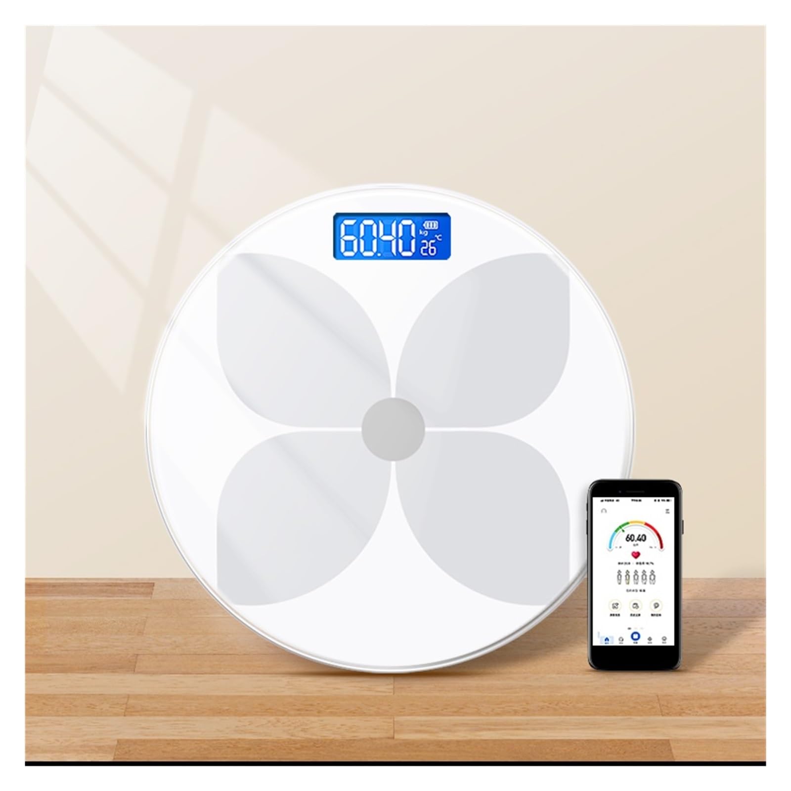 Básculas De Baño Báscula Peso Digital Electrónica Piso Grasa Corporal Analizador Composición Conectar Inteligentes Bluetooth Preciso FáCil De Leer(Black)