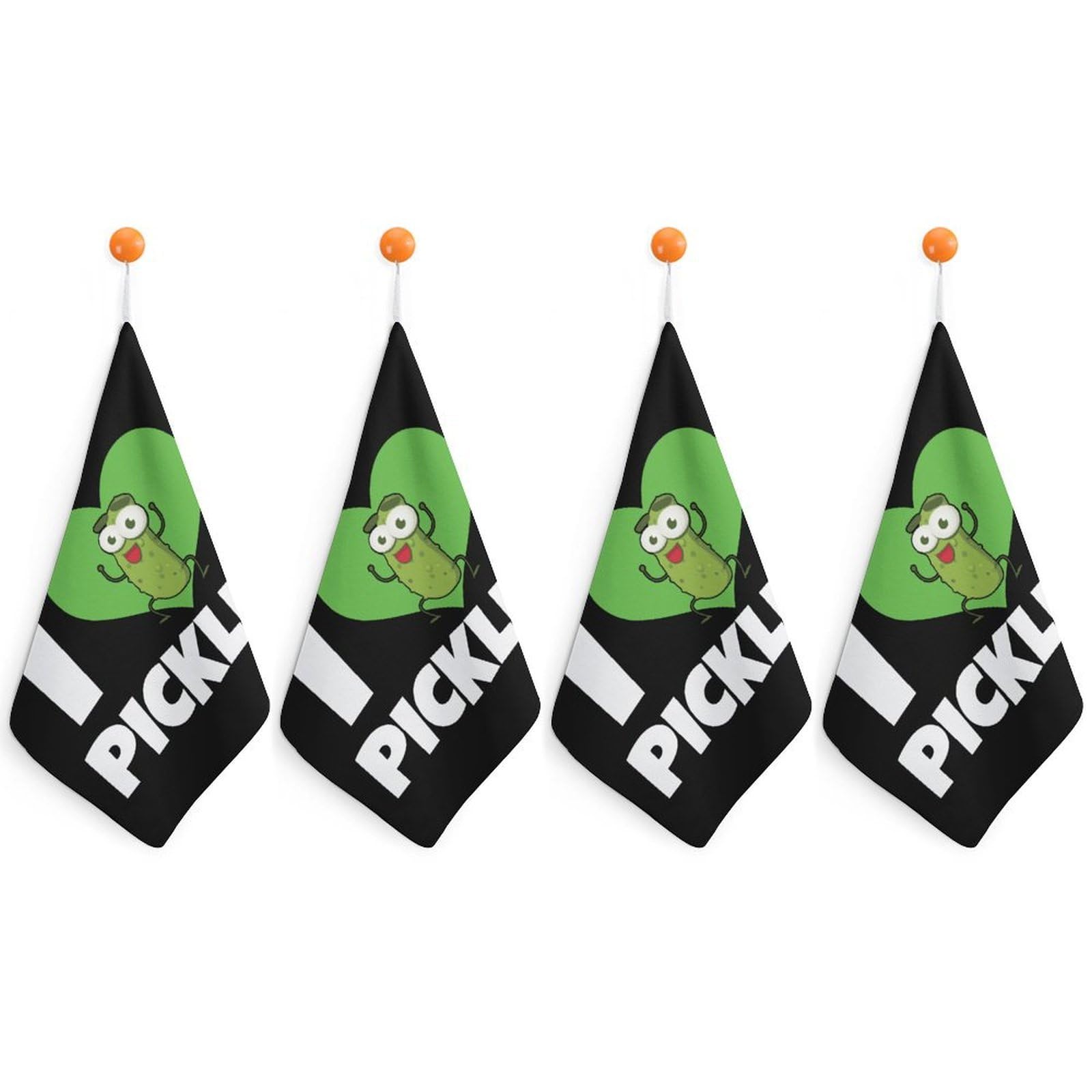 TXFBTRFSA I Love Pickles Funny Hand Towels with Hanging Loop Kitchen Towel Handkerchiefs Cleaning Cloths