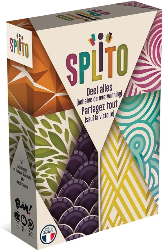 Asmodee | Splito | EN/NL | Black Rock Games | Strategy Game | Party Game | Ages 8+ | 3 to 8 Players | Game Between 15 and 30 Minutes