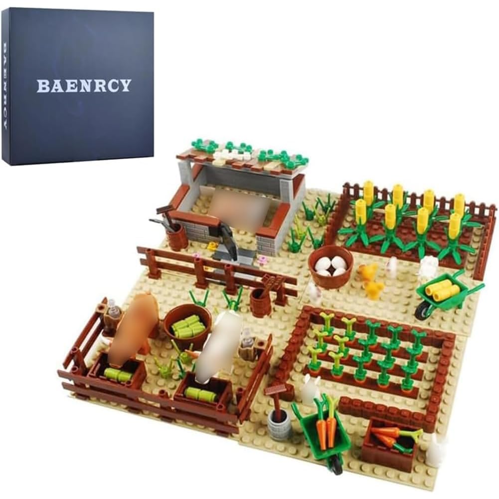 Farm Field Set Building Blocks Plant Animal Crops Building Bricks Kit DIY Building Set Compatible All Major Brands (Animal)