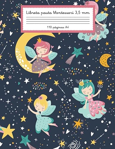 Libreta pauta Montessori: Cuaderno A4 para caligrafía con pauta Montessori 3,5 mm para niños +6 años (libreta pautada)