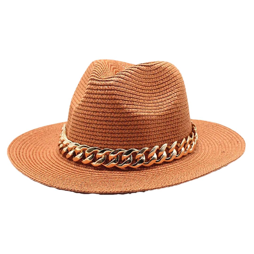 LCUVIMPEX Bucket Hats， Unisex Wide Brim Straw Panama Fedora Hat Multicolor Summer Beach Sun(Orange)