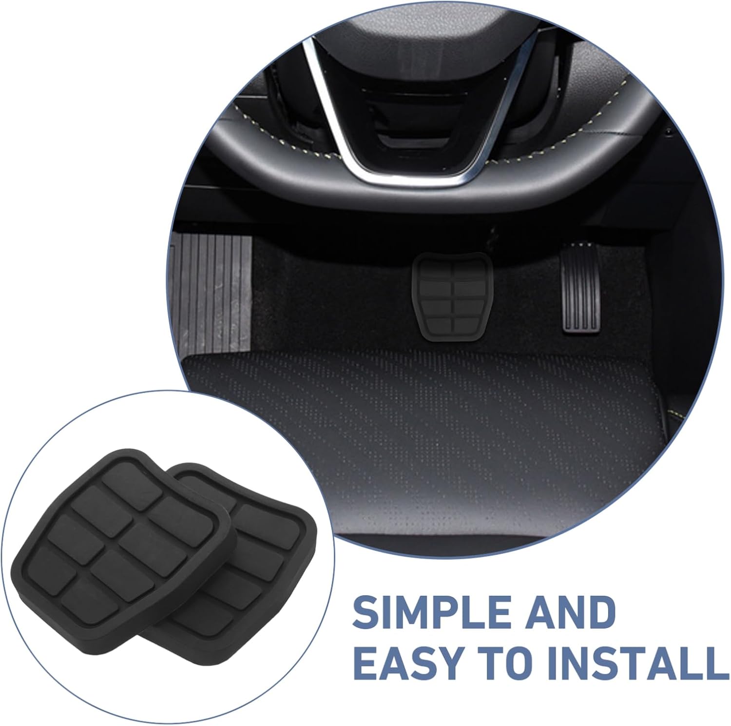 ULTECHNOVO Car Brake Pad Covers Throttle Protective Cover for Car Accessories Replacement for Clutch Pedal Pad Rubber Precise Fit
