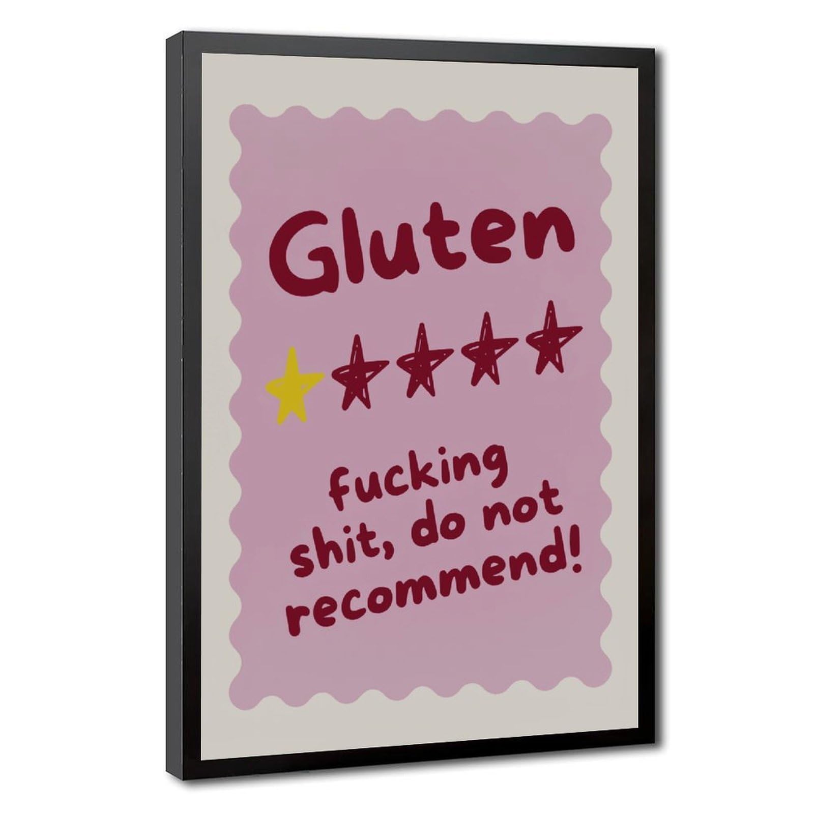 AYINUER Gluten One Star Review Canvas Poster for Home Decor Gift