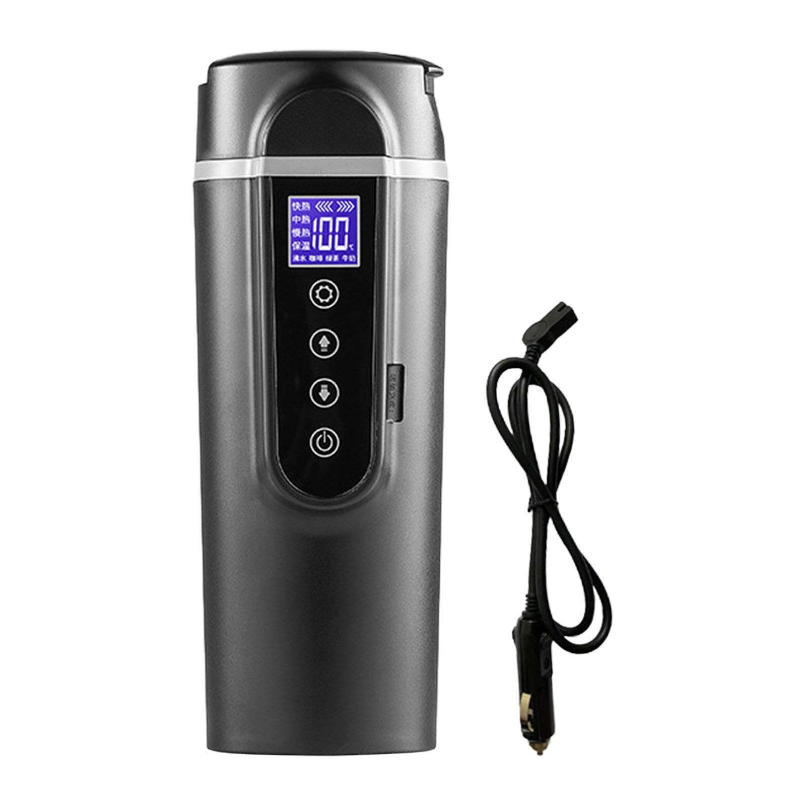 Café froid en route ? Découvrez le mug isotherme chauffant de voyage 450 ml pour voiture